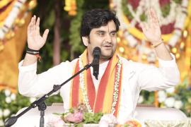 Indresh Maharaj discourse, Shrimad Bhagwat Katha Raipur, Raipur Bhagwat Katha, devotion and liberation, Indresh Ji Maharaj, Devendranagar Mandi Ground Katha, Chhattisgarh, Khabargali