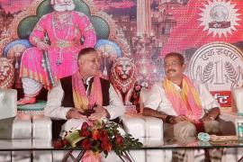 Former Union Education Minister and Sambalpur Lok Sabha constituency MP Dharmendra Pradhan, Chairman of Disabled Finance and Development Corporation of Chhattisgarh Government Lokesh Kavadiya, Shri Agrasen Jayanti Celebration, Maharaja Agrasen, Sambalpur News, Khabargali