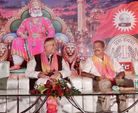 Former Union Education Minister and Sambalpur Lok Sabha constituency MP Dharmendra Pradhan, Chairman of Disabled Finance and Development Corporation of Chhattisgarh Government Lokesh Kavadiya, Shri Agrasen Jayanti Celebration, Maharaja Agrasen, Sambalpur News, Khabargali