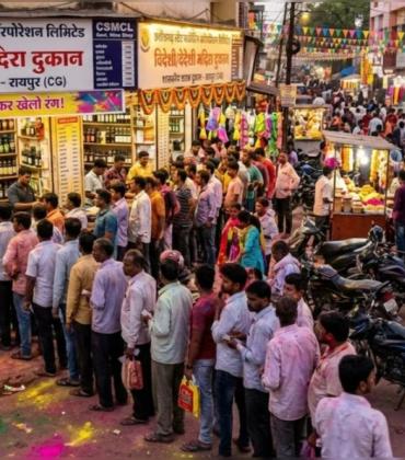 'Madhushala' sets new record in Chhattisgarh: Record-breaking liquor sales on Holi, liquor worth Rs 179 crore sold in 2 days, Excise Department, Raipur, Khabargali