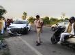 A speeding car hits a motorcycle, killing three friends; people scream at the bloody scene. Hindi latest news big news khabargali 