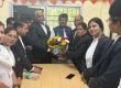 Chairman of Civil Supplies Corporation Sanjay Srivastava reached Raipur District and Sessions Court and congratulated the new executive of the Bar Association, President Dinesh Kumar Devangan, Senior Vice President Mrs. Bharti Rathore, Junior Vice President Suryakant Patskar, Secretary Rakesh Puri, Treasurer Mrs. Rani Laxmi Sahu, Joint Secretary Gunesh Kumar Nirmalkar and Mrs. Neha Rathore, Library Secretary Mahendra Kumar Devangan, Cultural and Sports Secretary Yugeshwar Sahu, Chhattisgarh, Khabargali