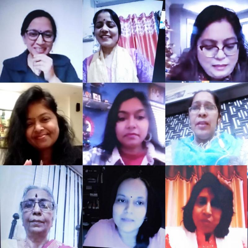 International- e-poetry seminar, home owner, poetess Urmila Devi Urmi, Kavita, Kalpana Lalji - Mauritius, Radha Janardhan - Trivandrum, Shubhra Ojha - Chicago, Asha Gupta - Jamshedpur, Surekha Agrawal - Lucknow, Shonali Srivastava - California, Anupam Mithas -  Canada, Rita Rani-Jamshedpur, Khabargali