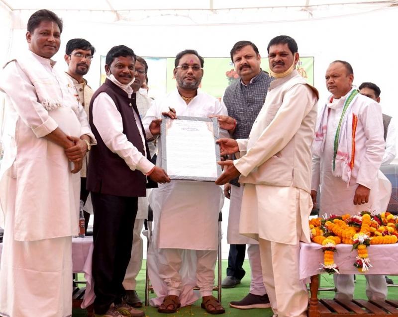 Public Health Engineering and Village Industries Minister Guru Rudrakumar, Durg District, Ahiwara, Nagar Sahu Sangh, Swearing in ceremony, Khabargali