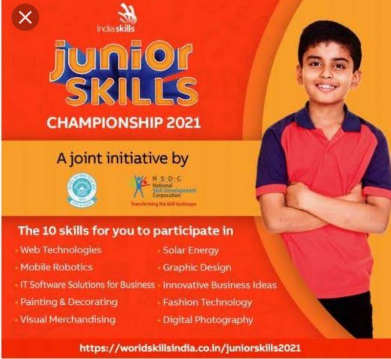 Junior Skills Championship 2021, CBSE, NSDC, Junior Skills, Web Technology, IT Software Solution, Visual Merchandising, Graphic Design, Fashion Technology, Mobile Robotics, Painting & Decorating, Solar Energy, Innovative Business Ideas & Photography, Khabargali