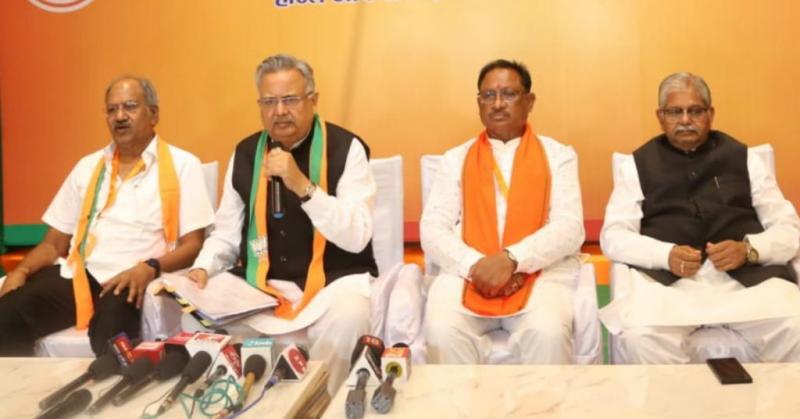 Bharatiya Janata Party, Chintan Shivir, Jagdalpur, former Chief Minister Dr. Raman Singh, Vishnudev Sai, Leader of Opposition Dharamlal Kaushik and former Minister Brijmohan Agarwal, Chhattisgarh, Khabargali