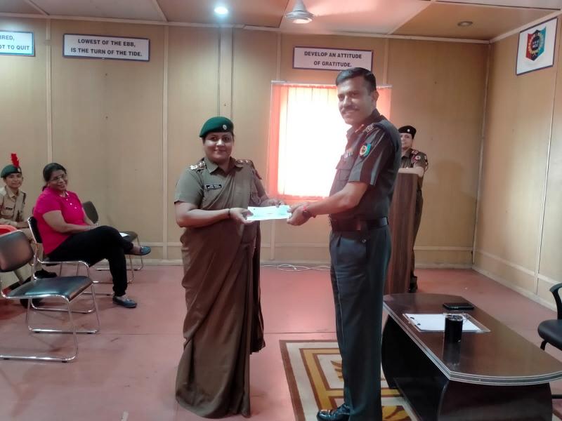 8 CG Girls Battalion, NCC Officer, NCC Cadet, Honor Ceremony, Col. Ashish Badola, Captain Archana Gumasta, Lt. K. Nagmani, Sr. Under Officer Fiza Ali, Twinkle Sahu Shivom Vidyapeeth School, Sergeant Priya Singh, Major P Surekha Rao Administrative Officer, GCI Sharda Saraf, Chhattisgarh, Raipur, Khabargali