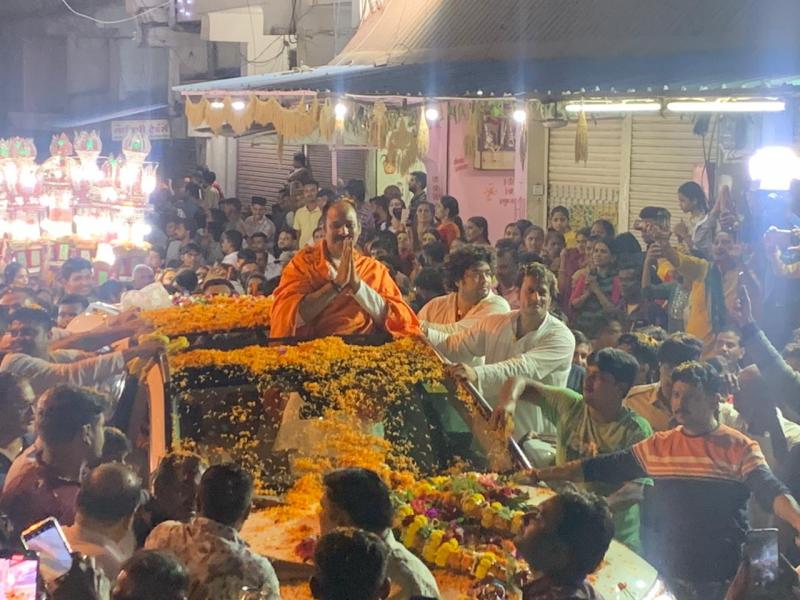 Shiv Mahapuran, Narrator Pradeep Mishra, Maharaja of Sehore, Dahihandi Ground at Gudhiyari, Governor, Organizer, Chandan Basant Agarwal, Raja Kamal Chandra Bhanjdev of Bastar, Raipur, Chhattisgarh, Khabargali