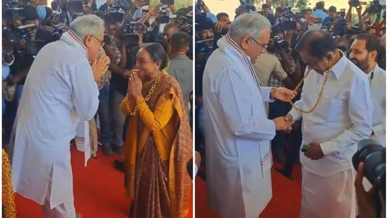 Congress National Convention, Chhattisgarh's Swarnbhoomi grass special garland, fibers of rare tree Kheersali, Chief Minister Bhupesh Baghel, khabargali