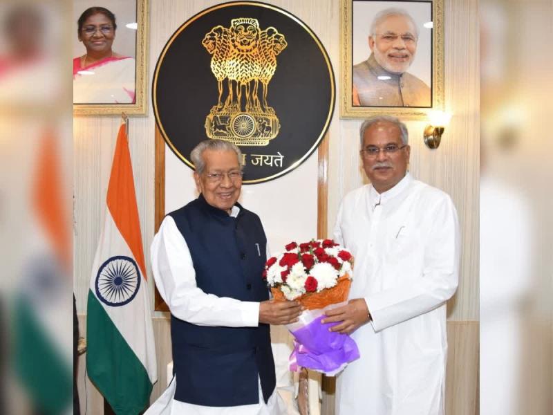 Chhattisgarh's new governor Vishwabhushan Harichandan, Chief Minister Bhupesh Baghel, courtesy meeting, reservation, news, khabargali