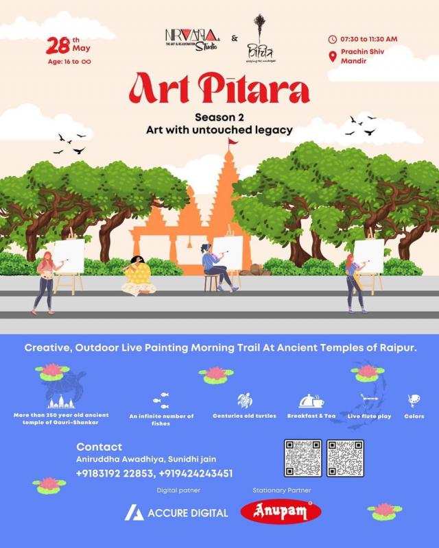 Untouched Manoram Virasat, Kala Pitara, Kala Picnic, Live Painting, Sarona, Vichitra Arts, Nirvana Art & Rejuvenation Studio, Accure Digital and Anupam Stationery, Anirudh Awadhiya, Sunidhi Jain, Raipur, Chhattisgarh, Khabargali