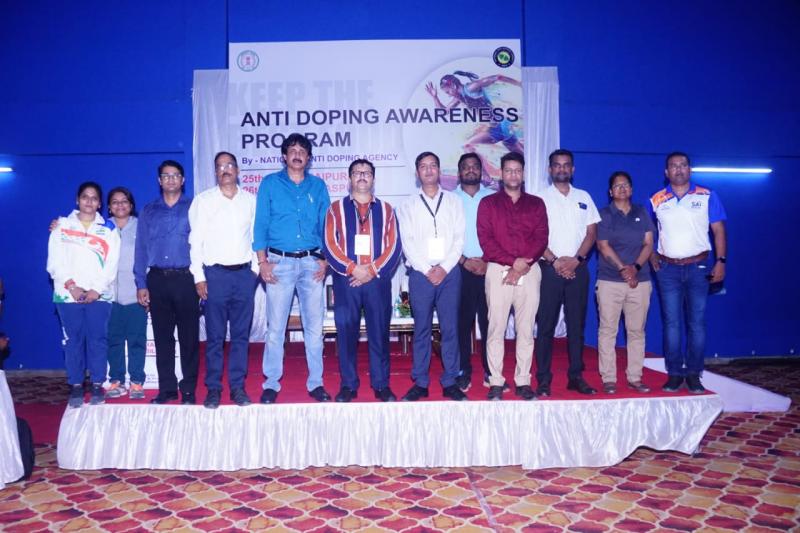 Anti-doping awareness seminar by Sports and Youth Welfare Department, Sports Secretary Neelam Namdev Ekka, Sports Director Mrs. Shweta Srivastava Sinha, Dr.  Vishnu Kumar Srivastava, OSD, Chhattisgarh Sports Development Authority, National Anti Dope Agency, NADA, Sports Associations, Volleyball Association, Football Association, Lawn Ball Association, Kabaddi Association, Rugby Association, Netball Association, Archery Association  , Hockey Association, Fencing Association, Table Tennis Association, Squash 