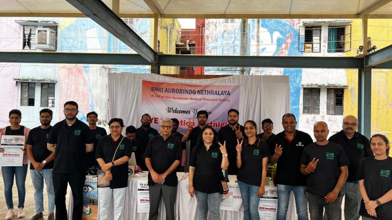 Aurobindo Netralaya organized eye donation camp, eye donation fortnight for public awareness, Sri Aurobindo Netralaya, unit of Eye Institute Sri Aurobindo Medical Research Center, eye specialist Dr. Anand Saxena, Raipur, Chhattisgarh, Khabargali.