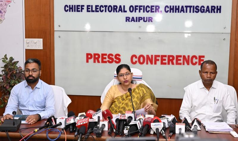 Chief Electoral Officer Mrs. Reena Babasaheb Kangale, announcement of code of conduct, according to publication of final voter list, 2 crore 3 lakh 60 thousand 240 voters in the state, Chhattisgarh Assembly Elections, Khabargali