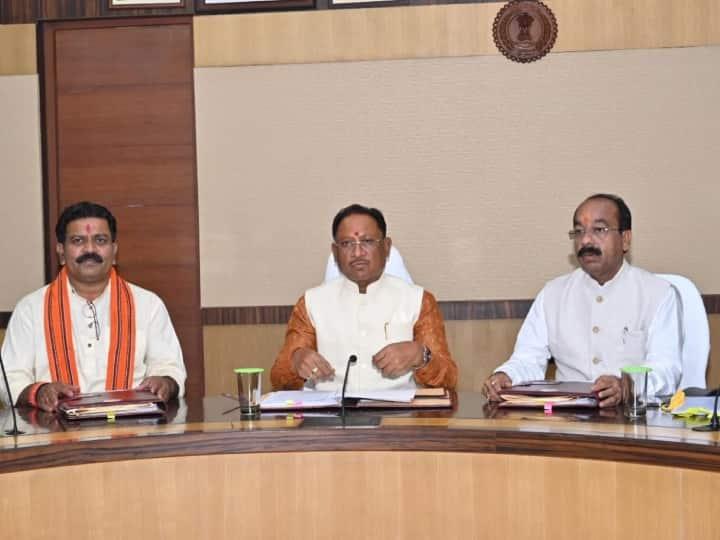 Chhattisgarh Chief Minister Vishnudev Sai, Deputy CM Arun Sao and Vijay Sharma, decision in the first cabinet meeting, 18 lakh poor will get houses, 2 years' outstanding bonus to farmers on December 25, Khabargali