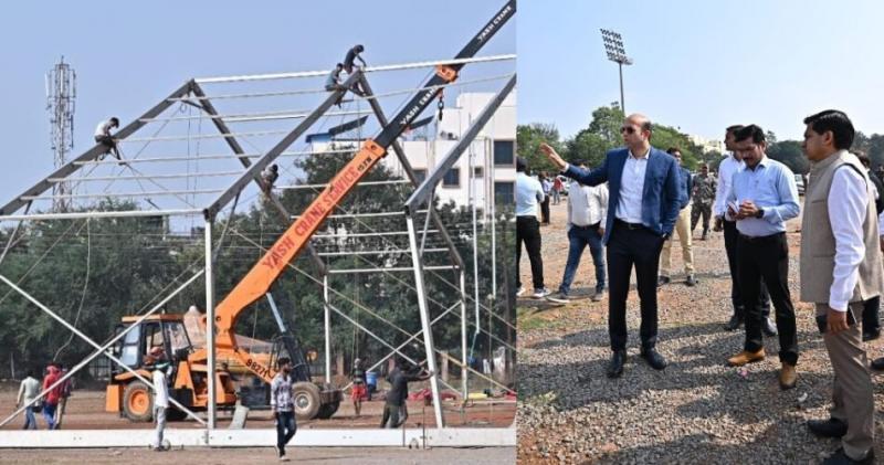 CM Sai and ministers will take oath tomorrow at the Science College grounds, a grand event will be held in the presence of Modi, Shah, a huge stage will be built..50 thousand chairs and LED screens will be installed, Chief Minister Vishnudev Sai, Raipur, Chhattisgarh, Khabargali