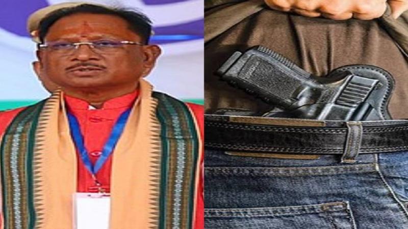 Big mistake in CM's security, a person reached CM house with a pistol, three security personnel suspended, Chief Minister Vishnudev Sai, Raipur, Chhattisgarh, Khabargali