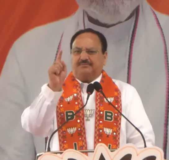 BJP National President JP Nadda's public meeting in Lormi Assembly of Bilaspur Lok Sabha, Chhattisgarh, Khabargali