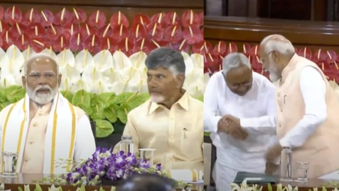 Modi placed the copy of the constitution on his forehead and said – Every moment of my life is dedicated to the great values ​​of the constitution. Modi was elected the leader of the NDA parliamentary party. Took oath as PM for the third time on 9th. Said – NDA means New India, Developed India, Aspirational India, BJP, Khabargali