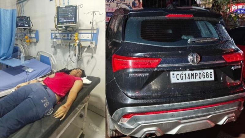 In Raipur, a speeding car hit a girl riding a scooter, she died on the spot, search for the absconding driver continues, Khabargali
