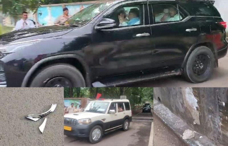 The vehicles of Chief Minister Vishnu Dev Sai's convoy met with an accident, the accident occurred while saving a cow... Cg news hindi news Raipur news khabargli 