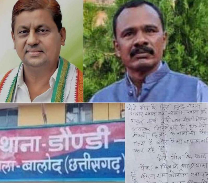 Case of abetment to suicide registered against 3 people including former minister Akbar, on Teachers' Day teacher Devendra Kumar Thakur committed suicide by writing a suicide note, Balod, Chhattisgarh, Khabargali