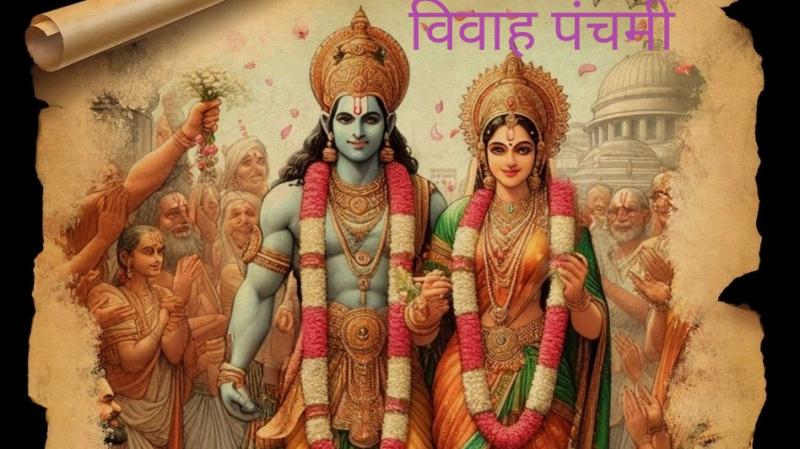 Jaitusaav Math reverberated with the marriage of Siya Ram, Sita from Janakpur and Ram from Avadhpur, Siya Ram's pair is the best, Vivah Panchami, on this day Lord Shri Ram, the most dignified man, was married to Sita, Raipur, Khabargali, the fifth day of the Shukla Paksha of the month of Agahan i.e. Margashirsha, Chhattisgarh