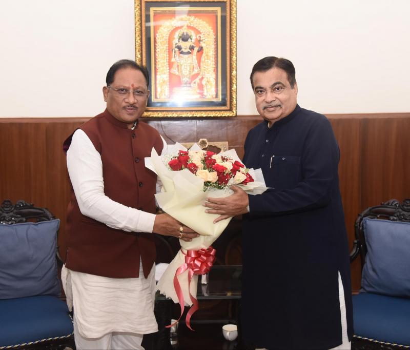 Bhumi Pujan of four new bridges in Raipur soon, Chhattisgarh Chief Minister met Union Minister Nitin Gadkari, road projects worth seven thousand crores in Chhattisgarh will soon get financial approval, Chhattisgarh, Khabargali