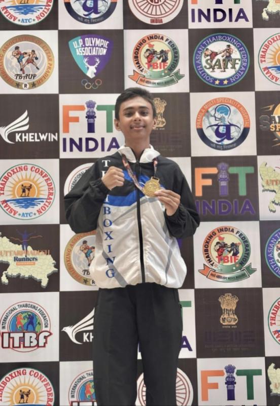 Raipur's Nirved Kashyap won gold, 6th National Thaiboxing Championship 2025, Chhattisgarh, Khabargali