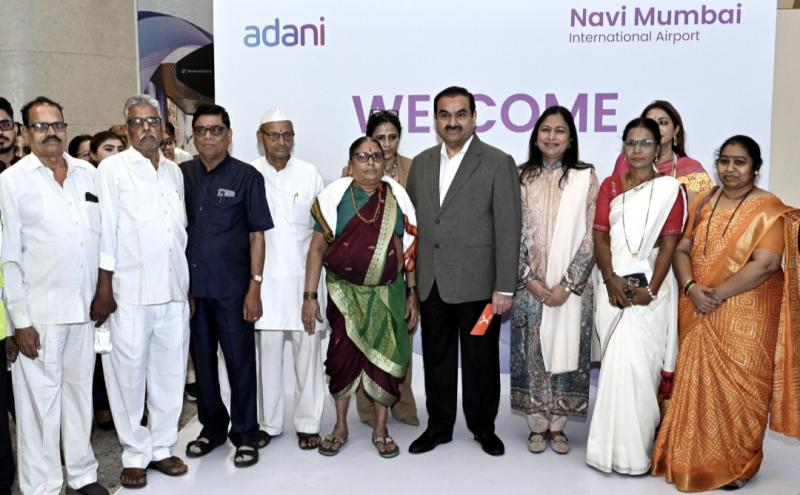 Flights begin from Navi Mumbai International Airport; Gautam Adani welcomes passengers.khabargali 