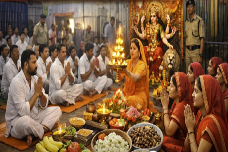 A spiritual atmosphere prevails in prisons during Navratri, with prisoners receiving special facilities. raipur news hindi news big news khabargali  