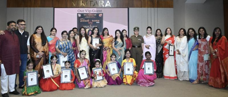Raipur: The capital resonated with 'Nari Tu Narayani Samman', 121 talents of the society were honoured with grand awards, founder and director of the organization Sonam Srivastava, Mahendra Singhania, UHFC Foundation, Chhattisgarh, Khabargali