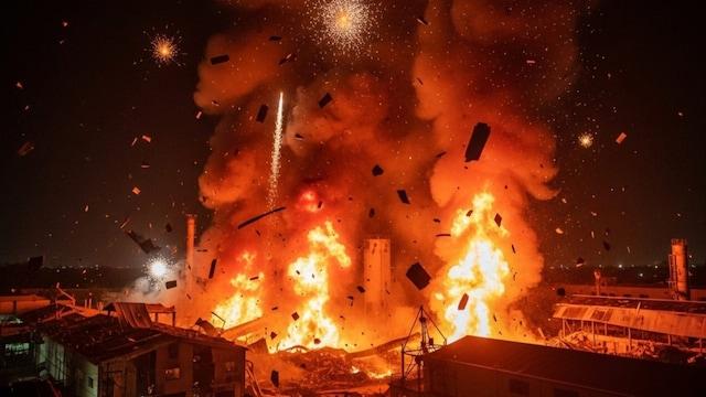Fire breaks out in a firecracker factory after a massive explosion, killing several workers big news latest Hindi news khabargali 