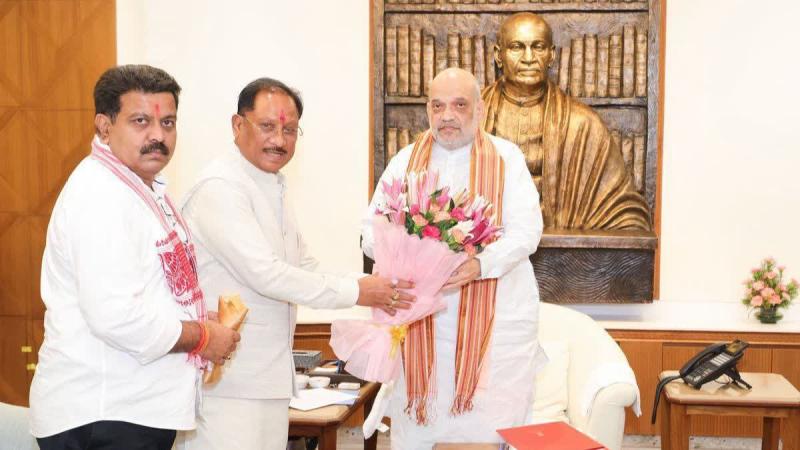 Proposal to establish All India Institute of Ayurveda in Chhattisgarh, Chief Minister Vishnudev Sai met Amit Shah cg hindi News latest news khabargali 