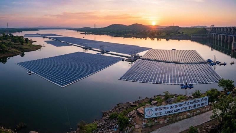 Floating solar plants to be installed on dams in Chhattisgarh; target set to generate 2,000 MW of green electricity. Latest News hindi News big news khabargali 