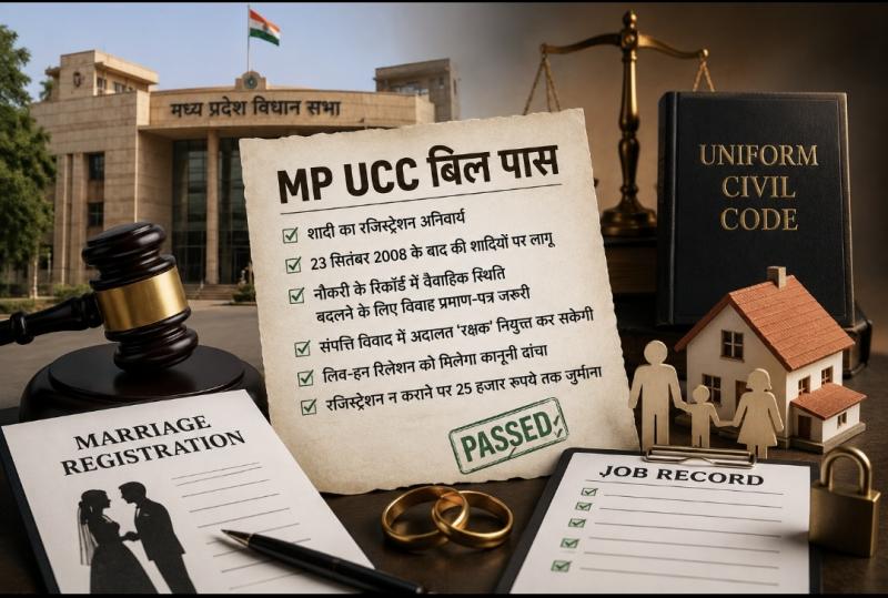 UCC bill passed in Madhya Pradesh, marriage registration made mandatory, many rules will change from live-in to employment, Bhopal, Khabargali