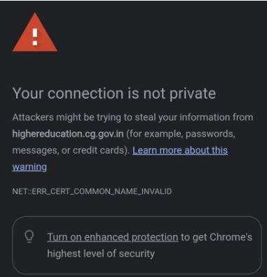 Higher Education Department website temporarily down; SSL certificate work underway raipur chhattigarh hindi news khabargali 